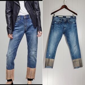 Anthropologie Pilcro and the Letterpress Slim Boyfriend Distressed Jeans Size 27